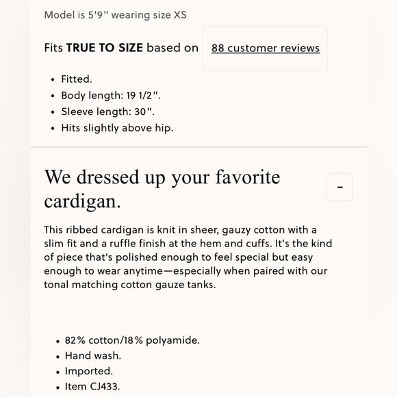 NWT J CREW Ruffle-trim cotton gauze cardigan in Mallorca Mirage - Picture 7 of 8